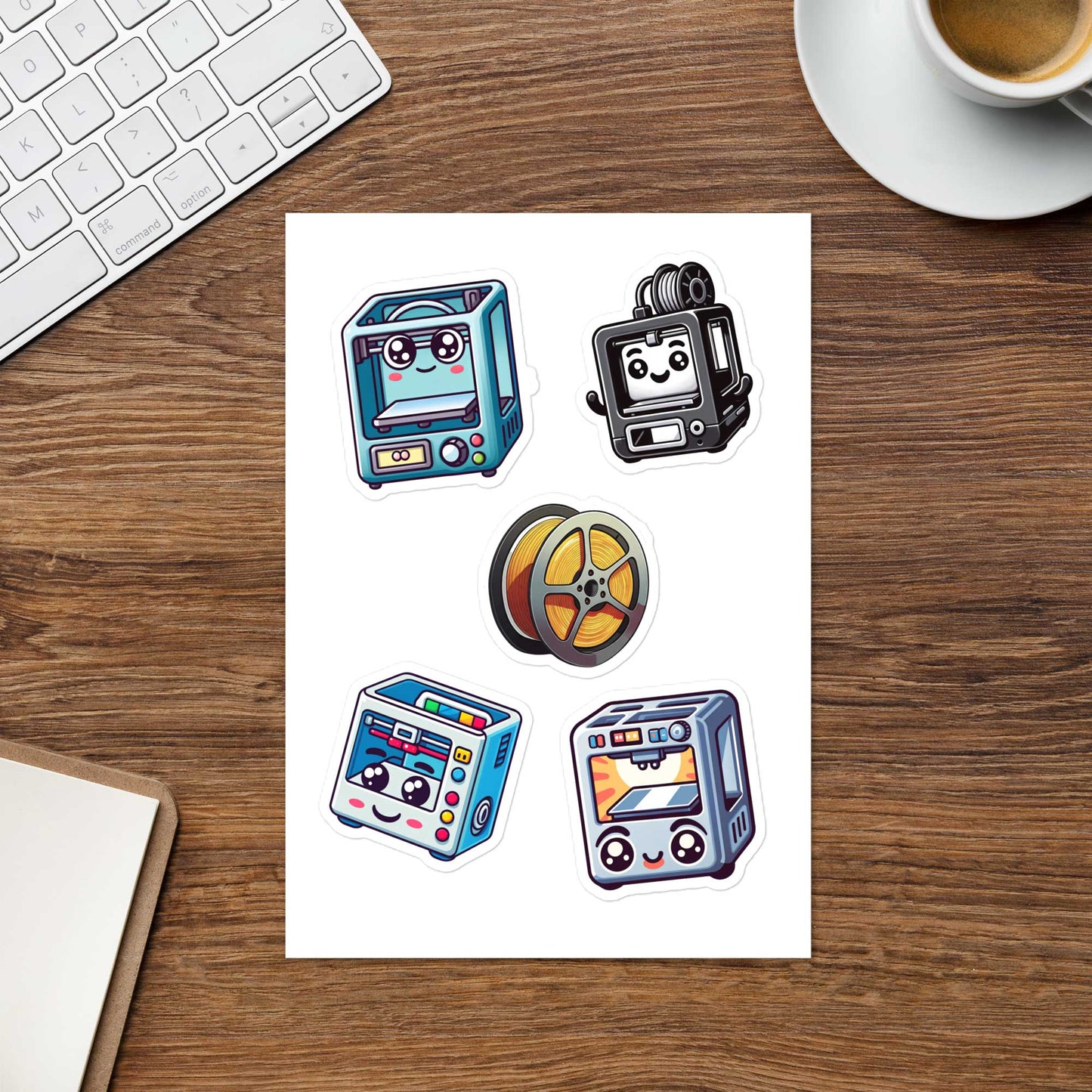 Cute 3D Printer Sticker Sheet