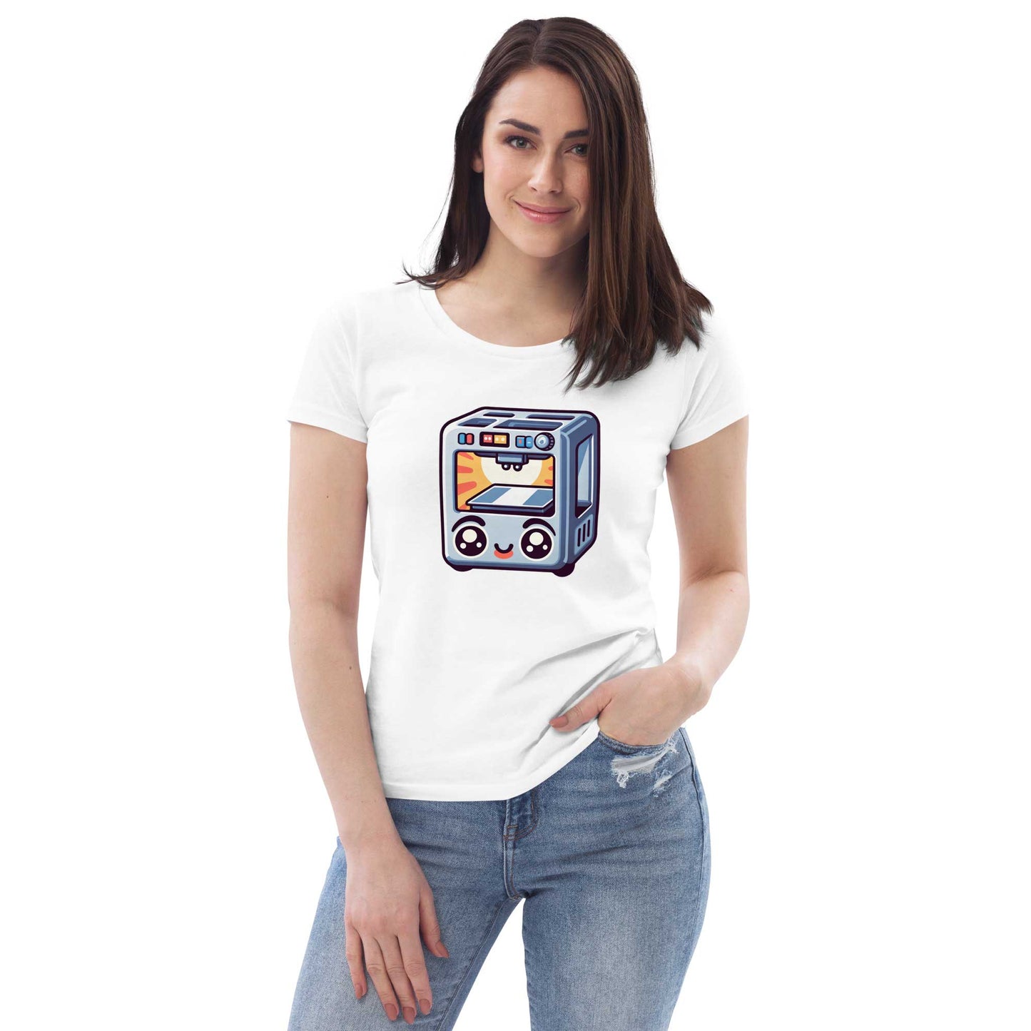 Cute Printer (Women's fitted eco tee)