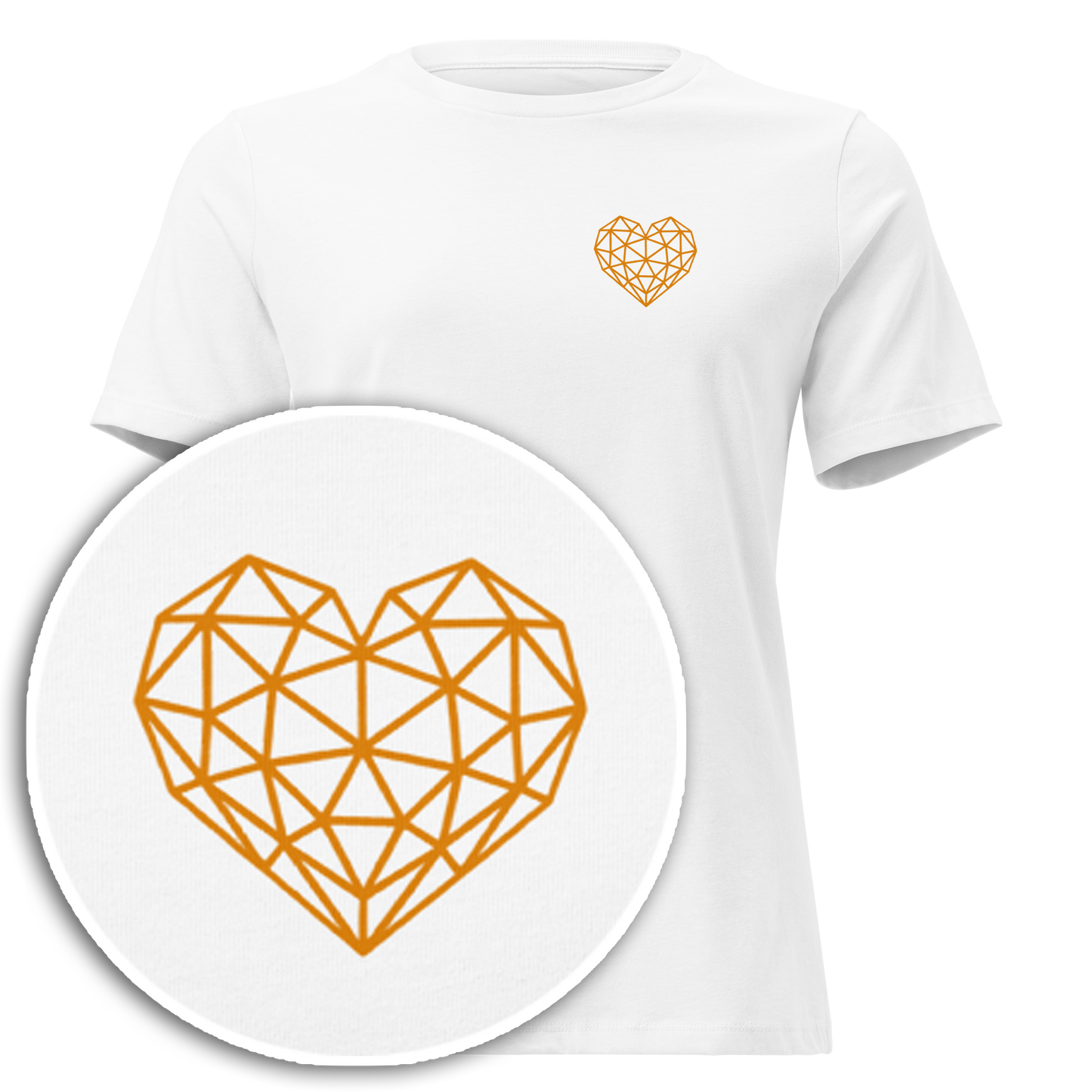 Geometric Love Heart [Orange] (Women's Relaxed T-Shirt)