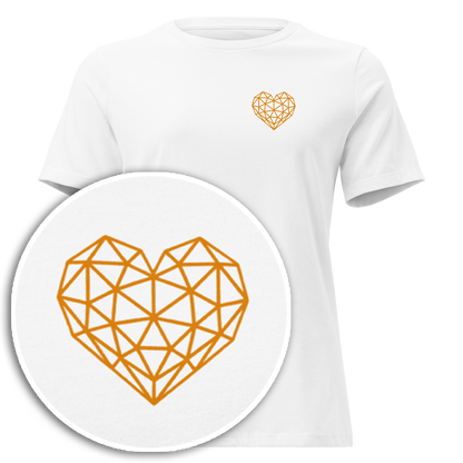 Geometric Love Heart [Orange] (Women's Relaxed T-Shirt)