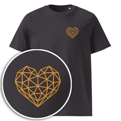 Geometric Love Heart [Orange] (Unisex organic cotton t-shirt)