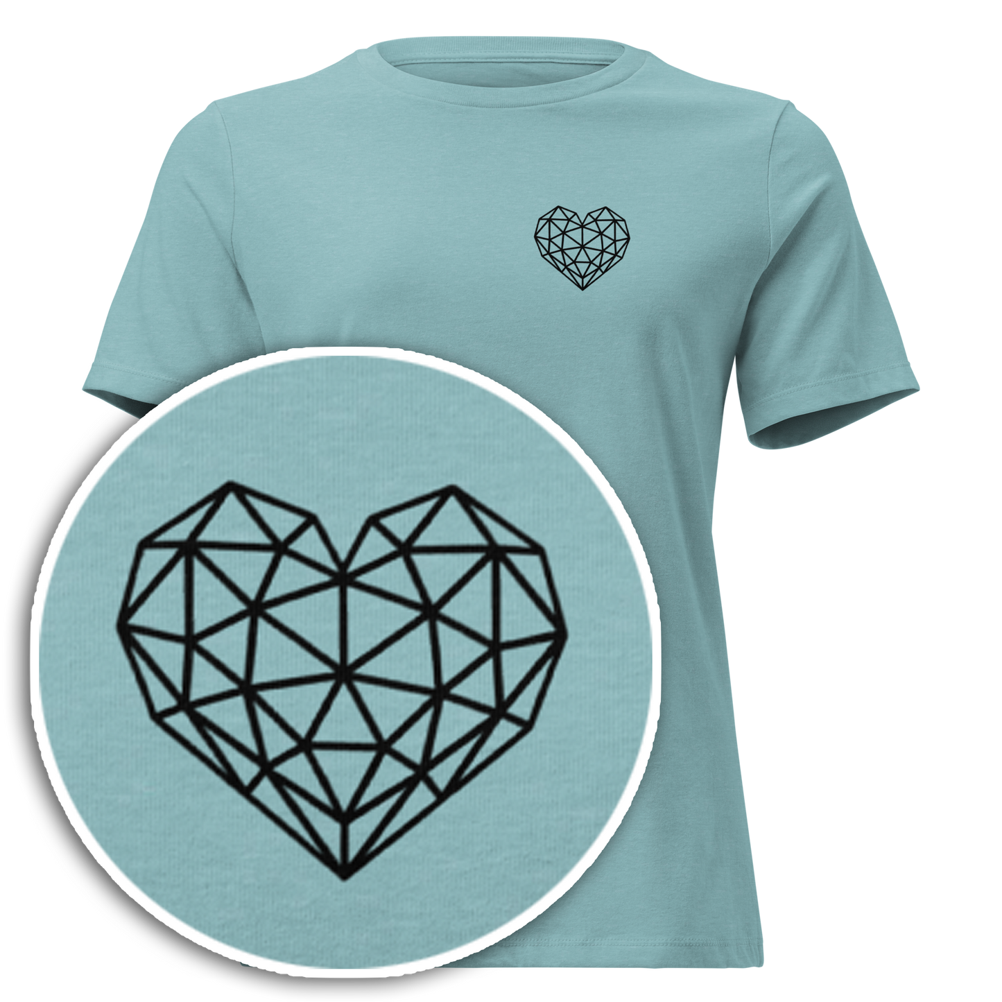 Geometric Love Heart [Shadow] (Women's Relaxed T-Shirt)