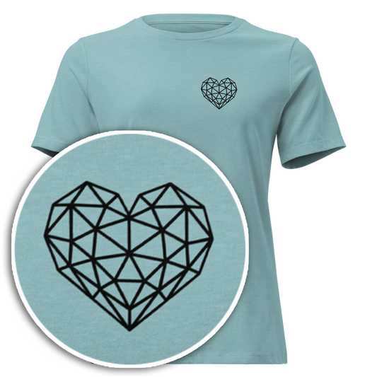 Geometric Love Heart [Shadow] (Women's Relaxed T-Shirt)