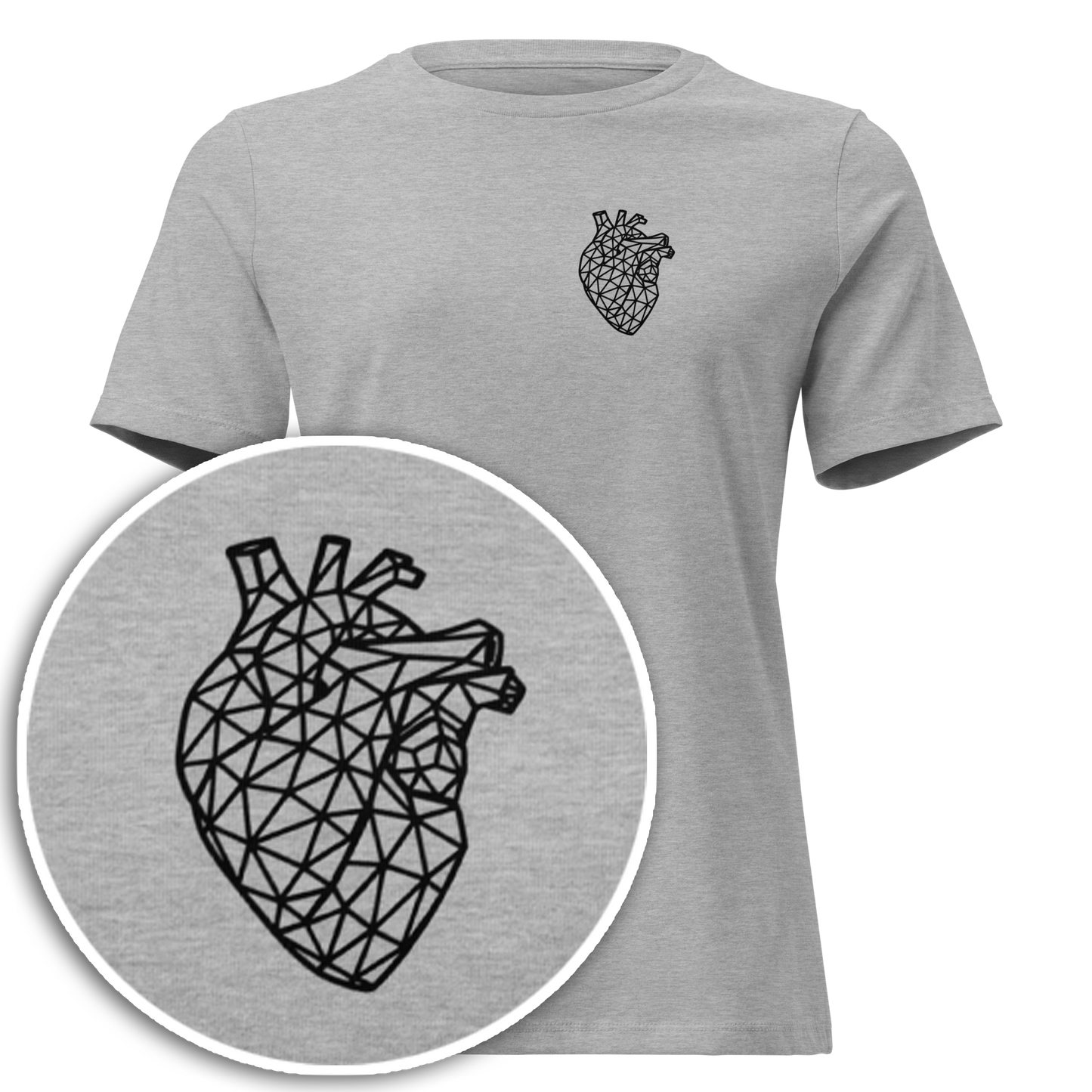 Wireframe Heart [Shadow] (Women's Relaxed T-Shirt)