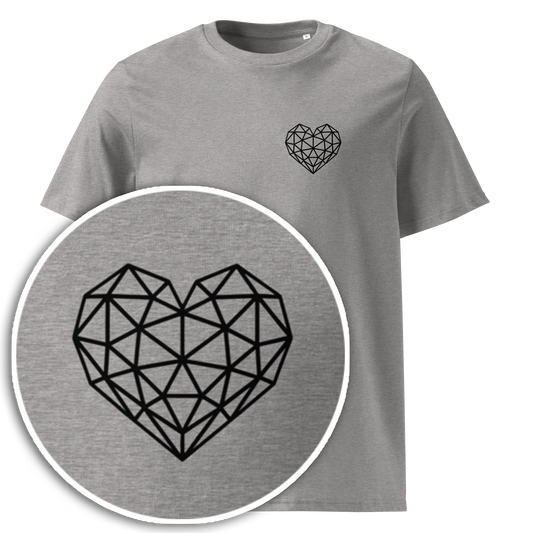 Geometric Love Heart [Shadow] (Unisex organic cotton t-shirt)