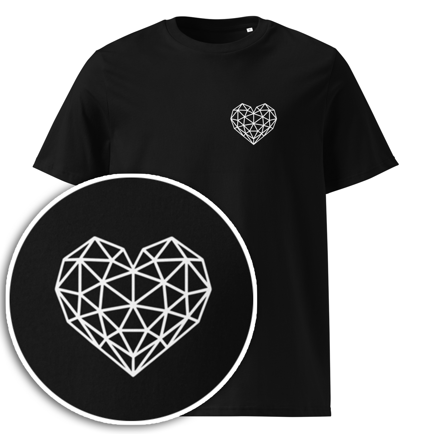 Geometric Love Heart [Lite] (Unisex organic cotton t-shirt)