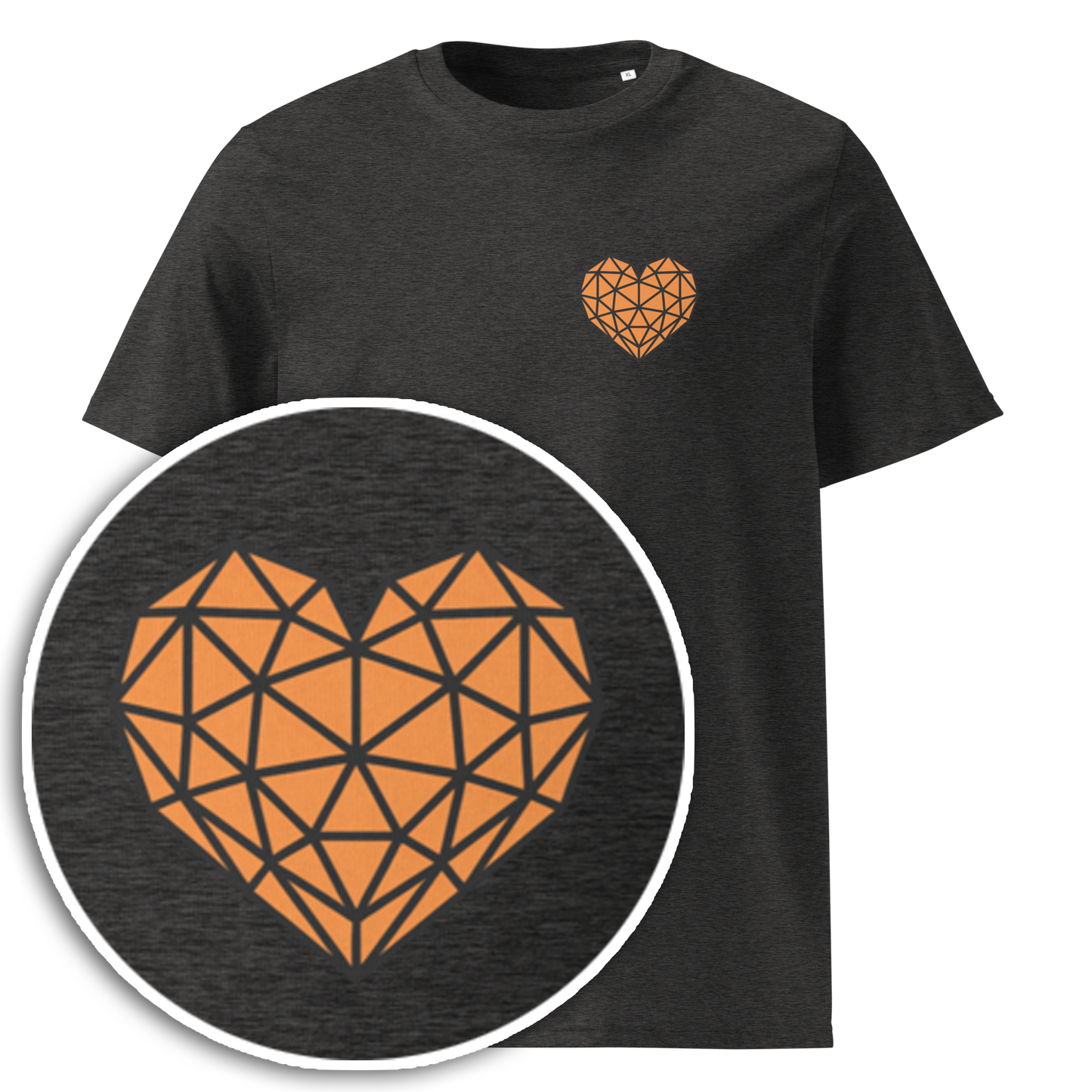 Geometric Love Heart (Unisex organic cotton t-shirt)