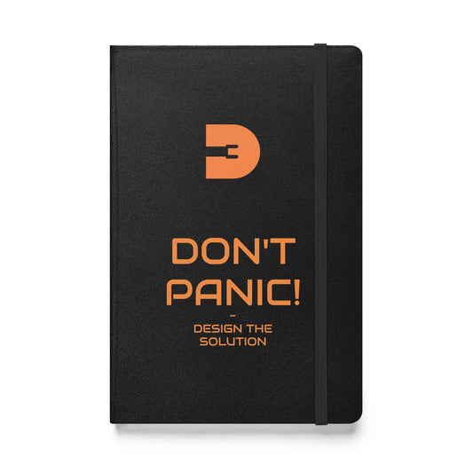 Don't Panic - Black (Hardcover bound notebook)